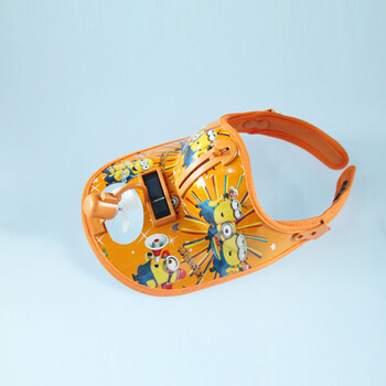 儿童太阳能风扇帽多功能夏凉电扇帽太阳帽遮阳帽子空带墨镜 橘色 可