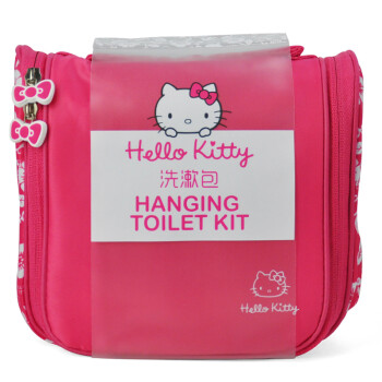 日本凯蒂猫（Hello Kitty）洗漱包户外大容量旅行收纳卡通化妆包女士便携出差防水化妆品收纳包复古玫红
