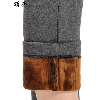 
                                                            顶奢 女裤加绒韩版修身裤子大码高腰弹力中年长裤新款女装松紧腰小脚裤加厚铅笔裤黑色外穿打底裤 mm裤 黑色加绒79款聚纤混纺 XL码腰围2尺2--2尺4                