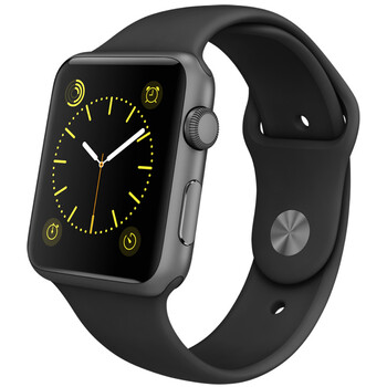 Apple Watch Sport 智能手表(42毫米深空灰色铝金属表壳搭配黑色运动型表带 MJ3T2CH/A）