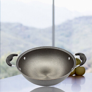 锅单人小锅小号生铁锅铁锅炒菜锅炖锅烹饪工具双耳铸铁炒锅24cm无盖