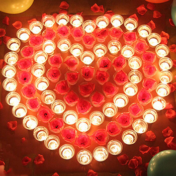 物有物语 求婚道具 情人节七夕礼物浪漫蜡烛套餐创意生日蜡烛表白心形