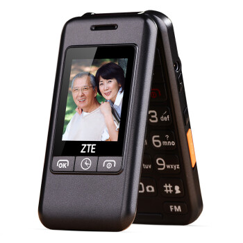 中兴（ZTE）L588 移动/联通2G 翻盖老人手机 黑色