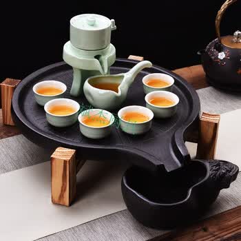 茶具 茶杯 家柏饰(corated) 功夫茶具套装家用简约茶杯石磨自动冲茶器