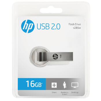
                                        
                                                                                惠普（HP）16GB USB2.0 U盘 V285W 黑曜色 防水抗摔便携钥匙扣车载优盘                