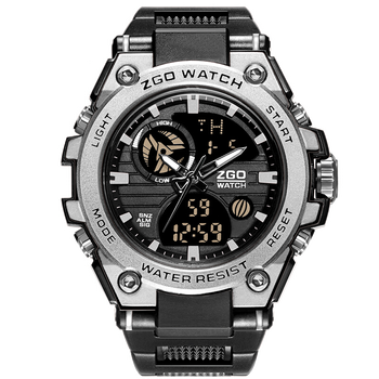 正港(zgo)运动手表男学生电子表防水夜光霸气双显多功能特种潮男户外