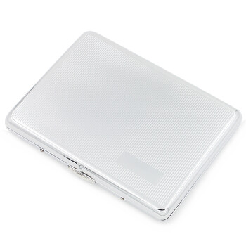 team pistol双枪自动烟盒 铜镀铬薄9支装 防潮抗压315加长银色香烟盒