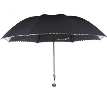 
                                        
                                        天堂伞 世纪佳缘黑胶三折太阳伞晴雨伞33186E黑色                