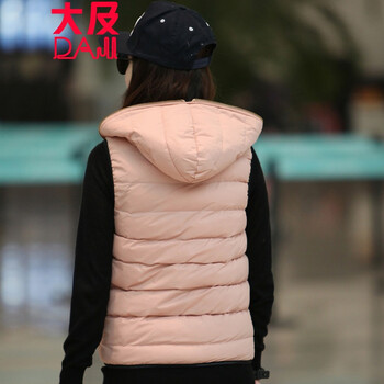 大及服饰 2015春季新品外套上衣 韩版百搭女装防风豹纹两面穿手塞羽绒棉马夹 女 马车红 M