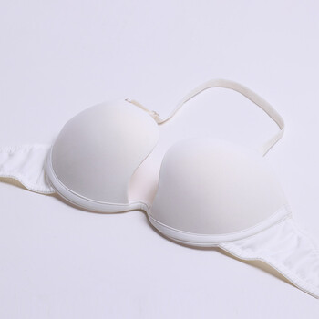 奢侈路易品牌女士文胸u型低心位加厚聚拢小胸上托婚纱礼服露背挂脖夏