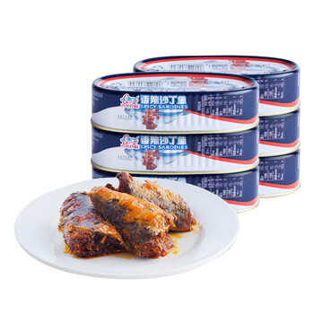 福建厦门特产丁鱼罐头即食海鲜熟食 香辣沙丁鱼120g/罐