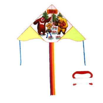 儿童卡通风筝 微风易飞 送铃铛备用杆 彩尾熊出没加100米线板