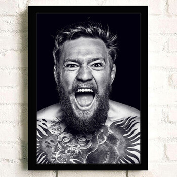 嘴炮康纳麦格雷戈海报 墙贴画装饰画挂画ufc格斗搏击壁画贴画 荧光黄