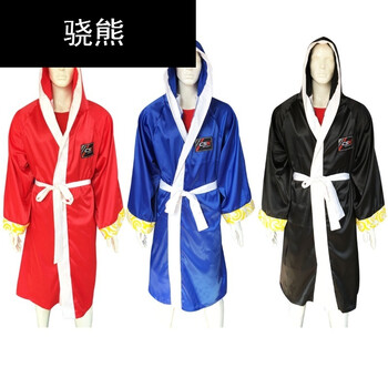 拳击战袍散打搏击武术战袍出场战袍披风衣 蓝色 均码