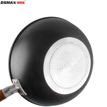 DSMAN德斯曼 斯摩尔合金不粘炒锅 无油烟32CM平底锅 电磁炉通用厨房锅具 无盖炒锅32cm