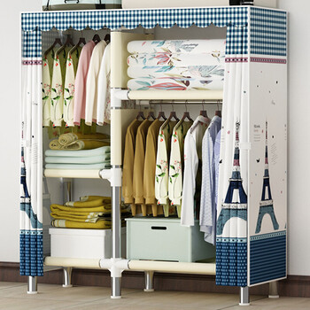 京东商城唯品会加固加厚牛津布简易组装布衣柜折叠组装衣橱收纳柜