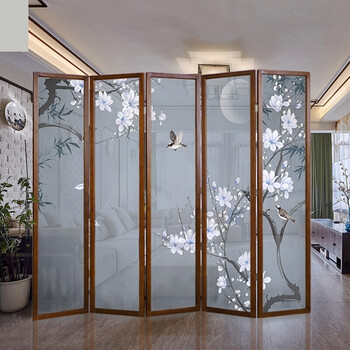 实木新中式屏风隔断墙客厅折屏折叠移动玄关简约现代美容院酒店 典雅