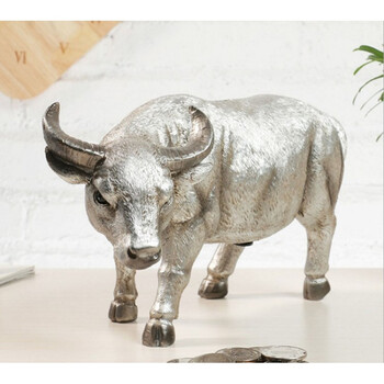 十二生肖牛存钱罐储钱罐创意个性储币罐大码储蓄罐儿童储存罐 银色