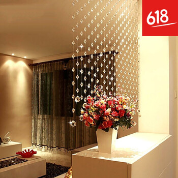 珠帘子水晶门帘隔断玄关垂帘挂帘成品客厅窗帘田园玻璃屏风 40条0.