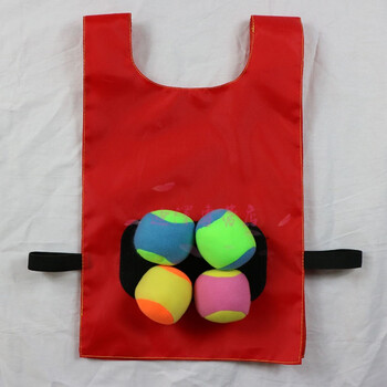 背心幼儿园躲避球投掷粘靶体智能亲子游戏互动 儿童款红色粘球衣 4球