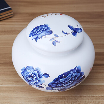 
                                                            九楼阁 景德镇茶叶罐茶罐茶叶罐陶瓷茶叶盒 茶叶罐 大号 普洱茶罐大号储存罐礼品瓷 富贵临门 中号                