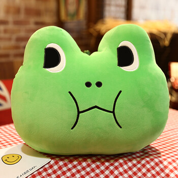 沙发拆洗腰靠靠垫两用午休靠背定制礼物车载暖手欧 绿色 雷纳德青蛙