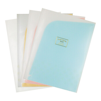 国誉(KOKUYO)A4斜切式文件夹学生办公淡彩曲奇多页收纳文件袋资料袋 1本6袋内页 4本装 WSG-HBC60MX