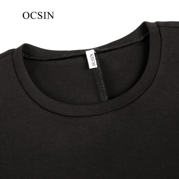 OCSIN偶现长袖针织连衣裙大码打底裙2016春秋太空棉茧型裙子152SS15货到付款 黑色 均码