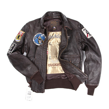 the cockpit 美国原产 cv-59 forrestal 飞行夹克皮衣 铁血君品 棕色