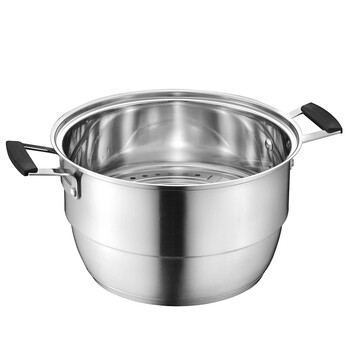 ASD爱仕达不锈钢三层复底不串味大蒸锅 电磁炉通用烹饪锅具QS1528 28cm