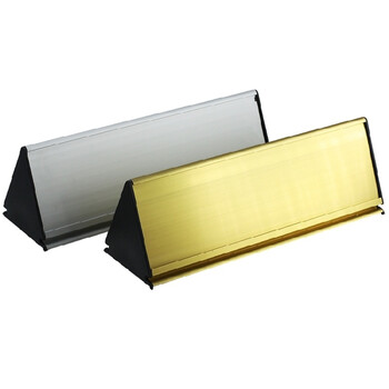 fgacct双面铝合金三角台牌台卡台签办公室桌牌金属会议台签标牌科室牌