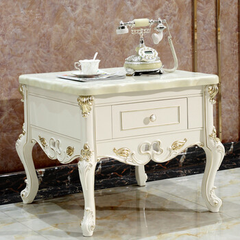 班菲 欧式边几 实木法式角几 家具沙发客厅几大理石边桌休闲几小方桌