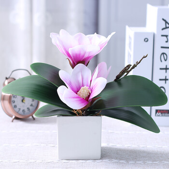 假花仿真花客厅摆设蝴蝶兰绢花插花艺装饰塑料花盆栽餐桌摆件sn3910