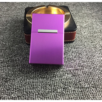 铝合金20支装男士烟盒创意/磁铁粘合翻盖金属/香菸盒子烟具批 紫色