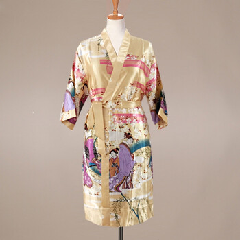 日本和服性感睡衣睡袍女夏日式和风开衫复古浴衣浴袍冰丝薄款睡袍