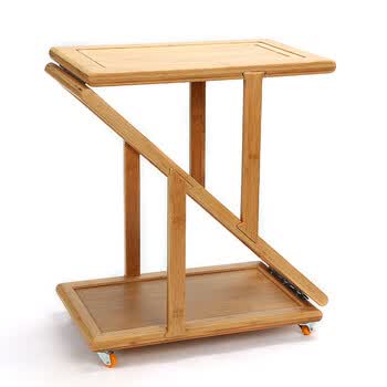 竹制折叠茶车移动带轮茶柜实木电磁炉茶台功夫茶具茶水柜茶桌简约