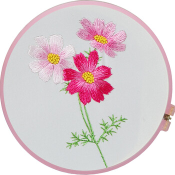 刺绣diy初学者手帕套件 针迹扫描 工具全 秋樱花款 25cmx25cm