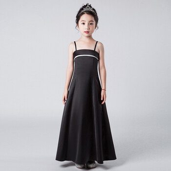 古莱登儿童指挥礼服女宴会表演抹胸长裙小主持人晚会女童小提琴演出服