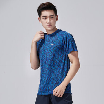 李宁短袖t恤男士2018新款跑步健身圆领修身上衣男装夏季运动服 混色