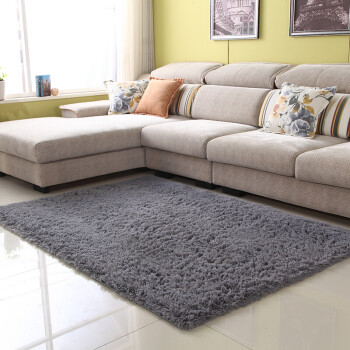 客厅沙发全铺地毯卧室床边满铺长毛短毛丝毛小地毯 灰色 60x200厘米