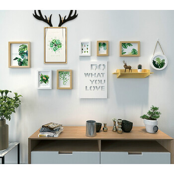 照片墙装饰相框墙创意北欧客厅墙上相框挂墙组合连体挂个性相片墙 白