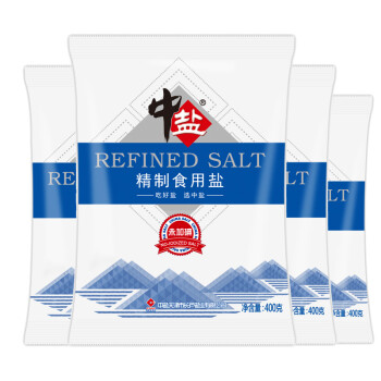 中盐 未加碘精制盐 400g*4袋