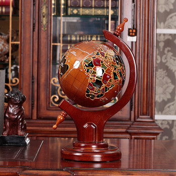 办公桌大地球仪摆件实木质商务开业工艺礼品领导礼物客厅公司装饰