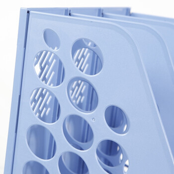 齐心（COMIX） 三联桌面文件框 三栏带标签稳固文件栏/文件筐/资料框 蓝色B2173