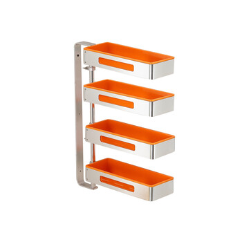 厨房置物架转角旋转免打孔壁挂式收纳架家用省空间多功能调料架子 四