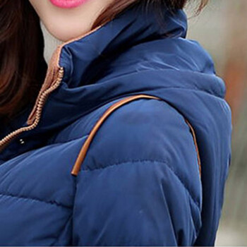 阁礼莎2015女装冬上新新品加厚羽绒服女短款 羽绒棉衣短外套女QMF009 藏青色 L