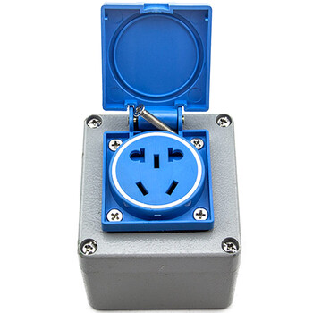 水插座户外爆插座铸铝盒工业电源五孔220v国标10a二三插明装