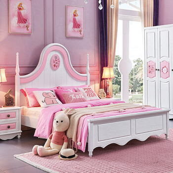 公主床全实木床欧式单人床粉色王子床1.2米1.