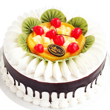 元祖ganso 奶油水果鲜奶蛋糕 生日蛋糕同城配送 水果之恋 12寸
