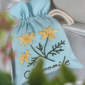 刺绣diy手工制作材料包薰衣草香囊 创意礼物欧式花卉立体线绣 洋甘菊